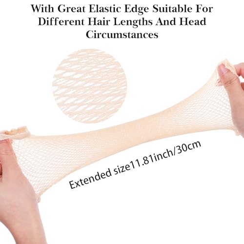Sibba 8 PCS Open-End Mesh Wig Caps Stretchy Nylon Hair Nets for Wigs