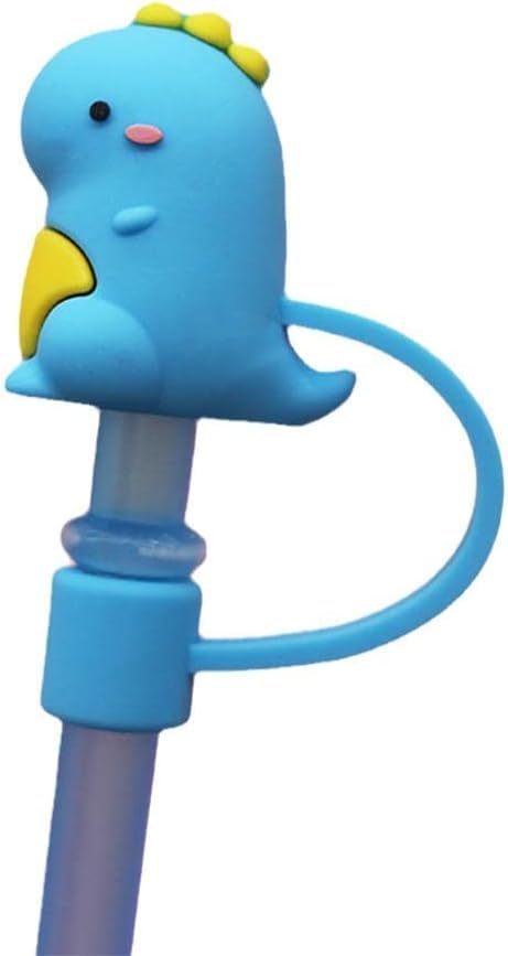 Cute Cartoon Silicone Straw Covers - Penguin, Dinosaur, Frog