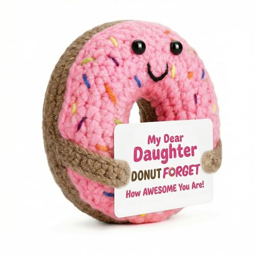 Crochet Donut Plushie - Daughter Edition, Soft Mini Stuffed Toy