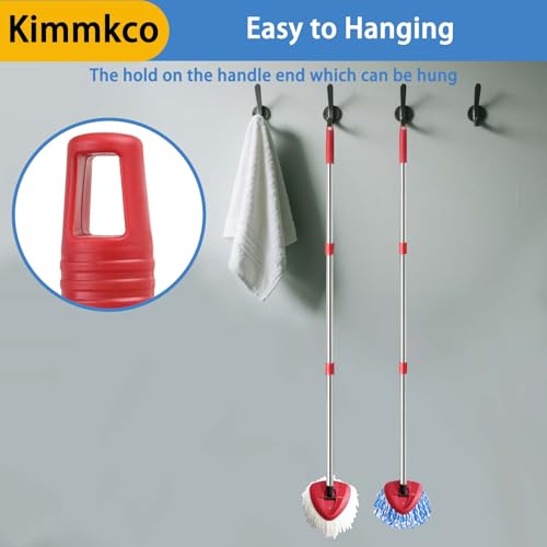 Kimmkco Stainless Steel Spin Mop Handle Replacement 4-Section Adjustable 30-58 inch for Ocedar EasyWring & RinseClean Systems