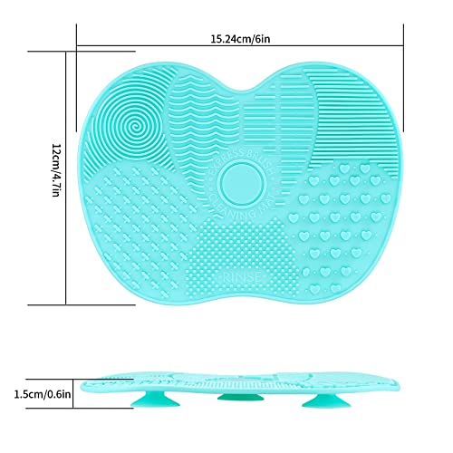 2 Pack Silicone Makeup Brush Cleaning Mat with Suction Cup Portable Pad