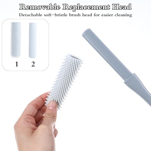 Silicone Foot Brush with Long Handle 2-Pack Shower Scrubber