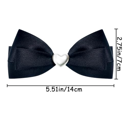 AddLotLot 4 PCS Fabric Bow Hair Clips Black & Red Hair Barrettes