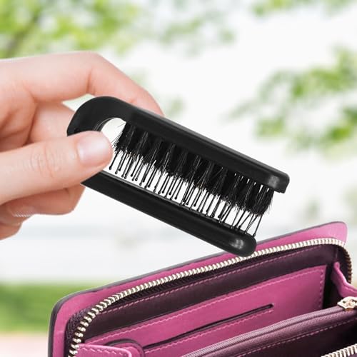 Qjaiune 2-Pack Foldable Boar Bristle Hair Brush - Compact Anti-Static Travel Hairbrush for Purse and Gym