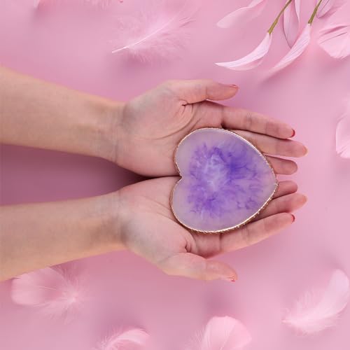 Sibba Resin Nail Art Palette Heart Shape Color Mixing Plate Purple