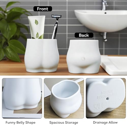 Lily's Home Silicone Toothbrush Holder - Minimalist Design with Drain Hole