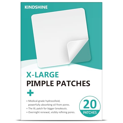 Kindshine Large Hydrocolloid Acne Patches - 20 Pcs Extra Large Pimple Patches for Face & Body