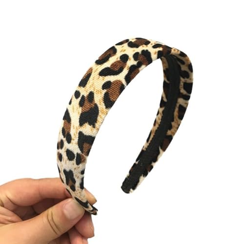 ZOONAI Velvet Wide Headband and Scrunchie Set for Women Leopard Print
