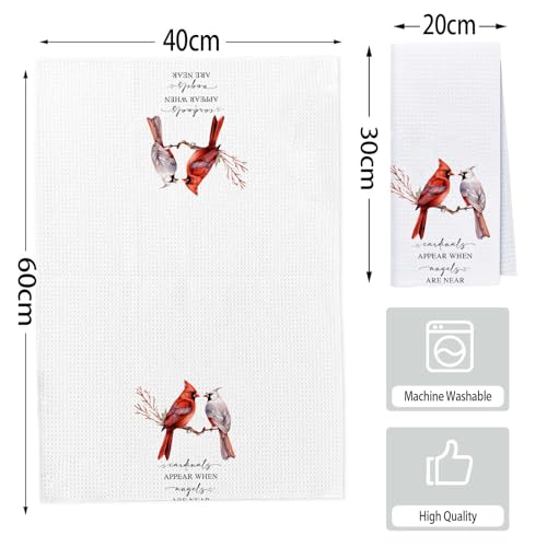 Love Bird Cardinal Quote Hand Towel - Decorative Waffle Weave Dish Towel