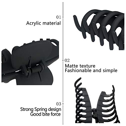 OWIIZI 4.3" Matte Large Hair Claw Clip - Non-Slip Strong Hold Barrette