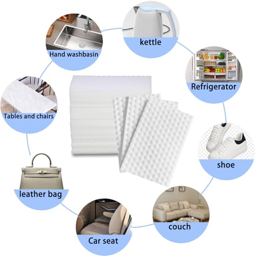 50 Pack Melamine Eraser Sheets - Durable Cleaning Sponges