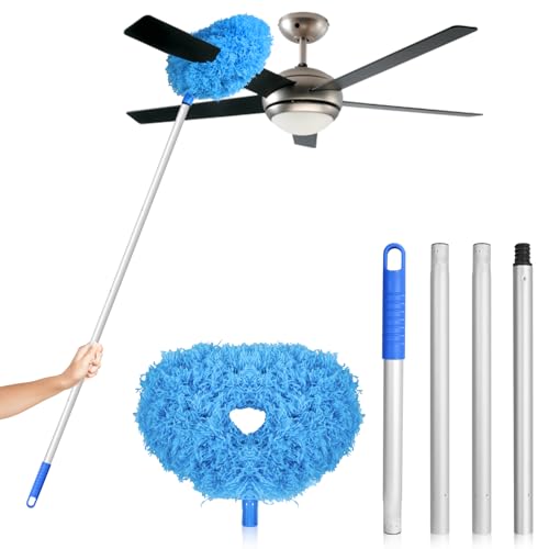 FONUNO Telescopic Ceiling Fan Duster - Adjustable Pole (Blue)
