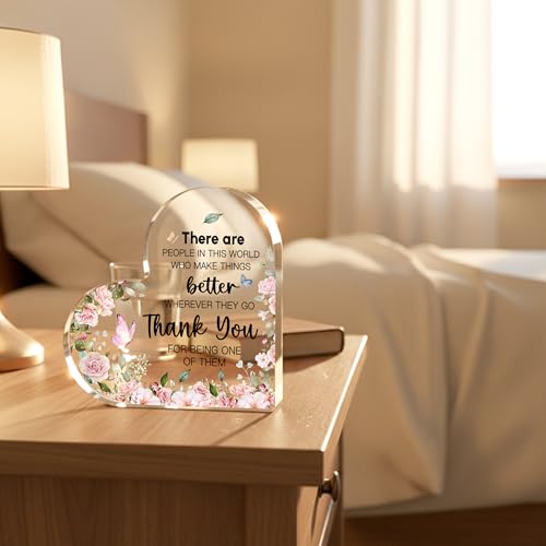 Heart-Shaped Thank You Gift for Women - Acrylic Desk Decor