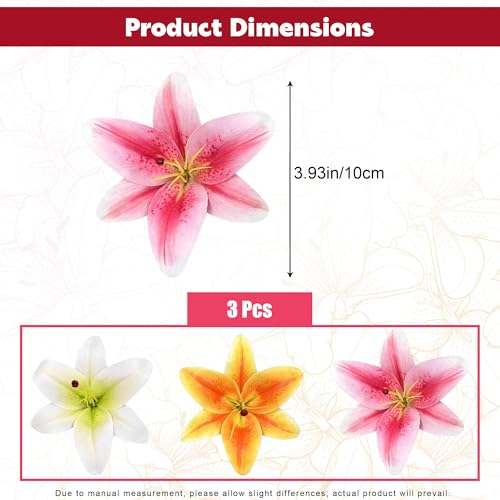 JazSwirl 3PCS Hawaiian Flower Hair Clips 4.3 Inch Tropical Hibiscus