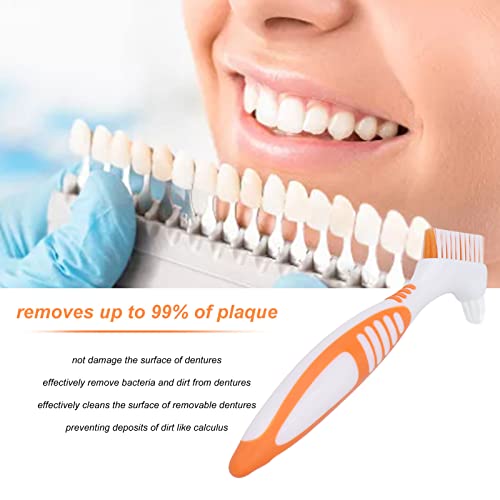 Sonew Dual Head Denture Cleaning Toothbrush for Complete and Partial Dentures