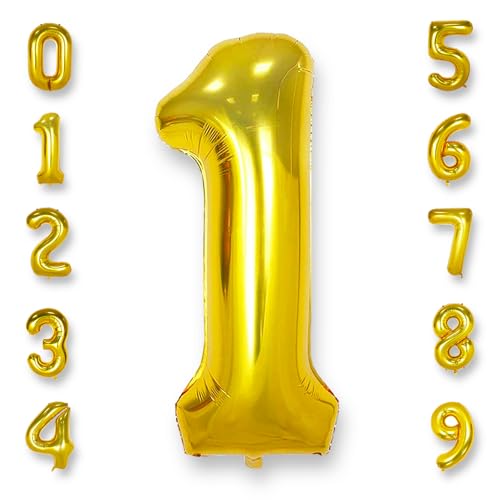 AULE 40 Inch Gold Number Balloon 1 Jumbo Foil for Parties