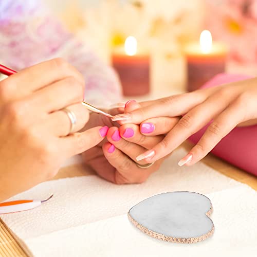 WLLHYF Resin Nail Art Palette Gold Edge Heart Shaped Makeup Mixing Tray