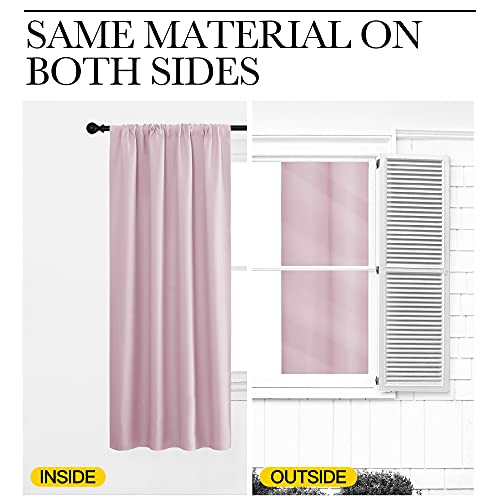 NICETOWN Baby Pink Blackout Curtains, 34" x 40", Set of 2