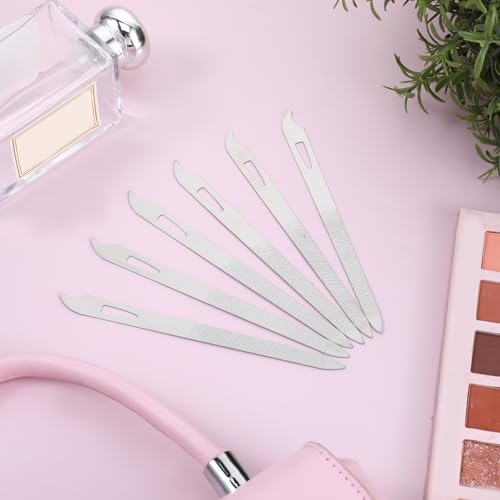 ZEYIYER 6 PCS Stainless Steel Metal Nail Files with Cleaner Tips