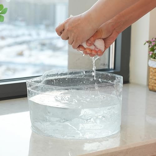 Portable Folding Water Bucket - Clear PVC for Camping & Fishing