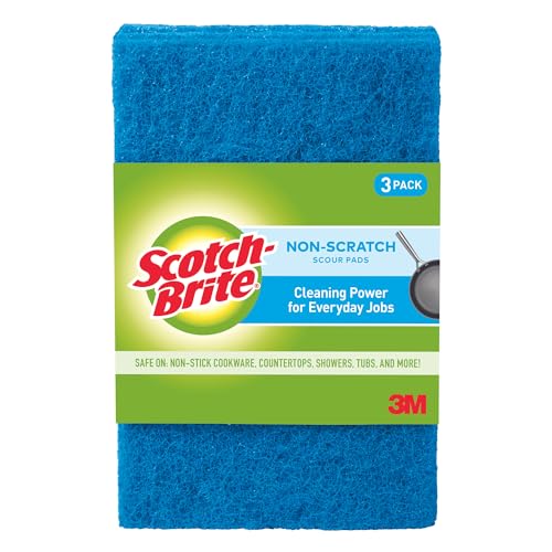 Scotch-Brite Zero Scratch Scour Pads, 3-Pack for Non-Stick Cookware