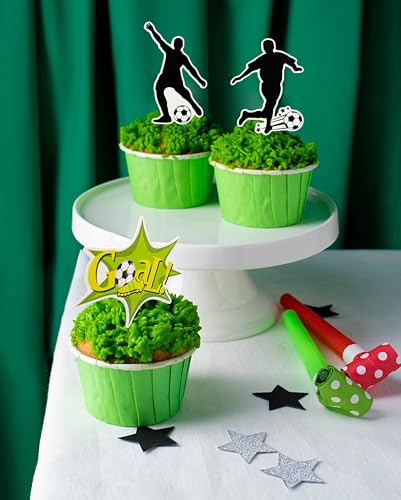 32 PCS Soccer Cupcake Toppers - Football Cake Decorations