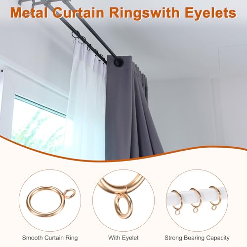 Gold Metal Curtain Rings - 10-Pack with Eyelet for Easy Hanging