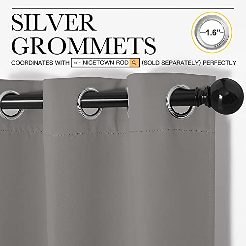 NICETOWN Sand Blackout Curtains 42" x 63" - Thermal Insulated Grommet Drapes (2 Panels)