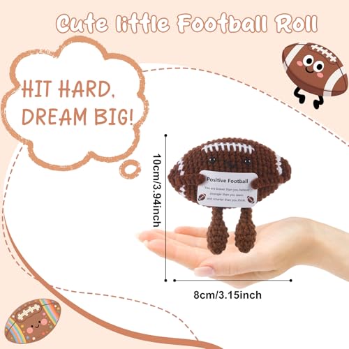 Handmade Crochet Football Plush - Emotional Support Gift with Motivational Card