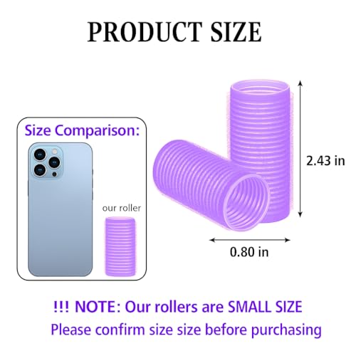 Bexter Self Grip Hair Rollers - Heatless Small Plastic Curlers 24 Pack