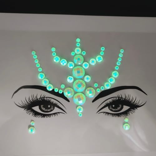 Topz Glow in the Dark Face Jewels Festival Makeup Self Adhesive Gems