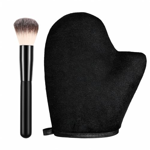 Tweruna Self Tanner Mitt and Brush Set for Flawless Application