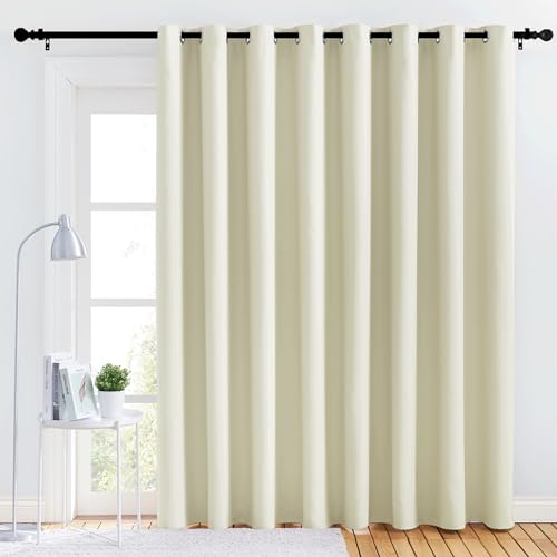NICETOWN Thermal Insulated Blackout Curtain Panel, 120"W x 102"L, Beige