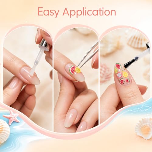 YOJO 1000 Pcs Fruit Polymer Clay Nail Art Charms Slices Summer Decor