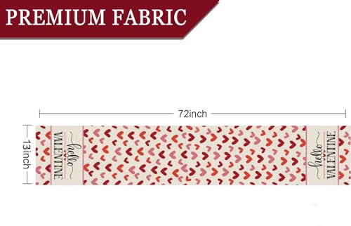 Valentines Day Table Runner - Heart Design, 13 x 72 Inch