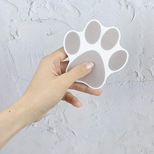 AUEAR 10 Pack Gray Adhesive Paw Print Bath Treads - Non-Slip Stickers
