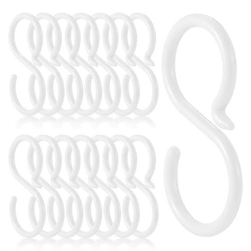 15 Pcs White Plastic S Hooks - Durable & Rust-Free Hanging Solution