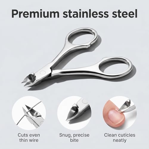 Fine Edge Cuticle Trimmer Nippers, with Round Grip Professional