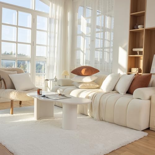 Textured Boucle Pillow Covers Set of 2 - 18x18 Decorative Cushions