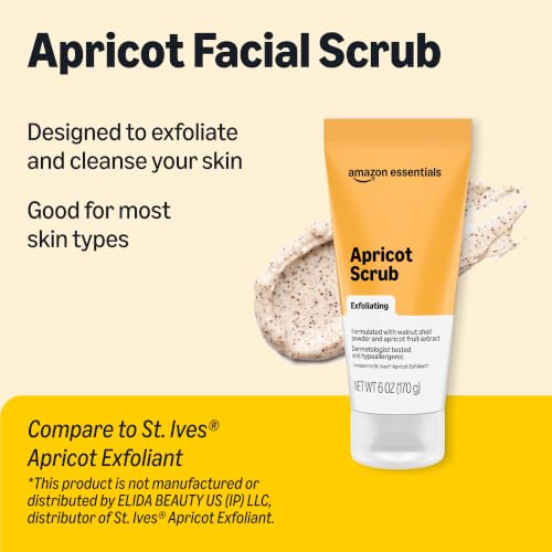 Amazon Essentials Exfoliating Apricot Face Scrub, 6 fl oz