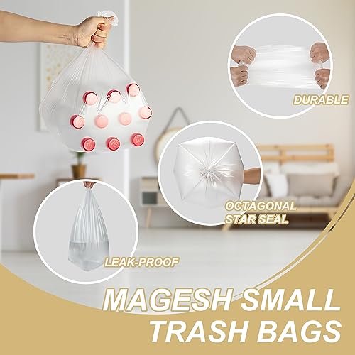 ACQKUNLO 4 Gallon Clear Trash Bags - 100 Count Small Garbage Liners
