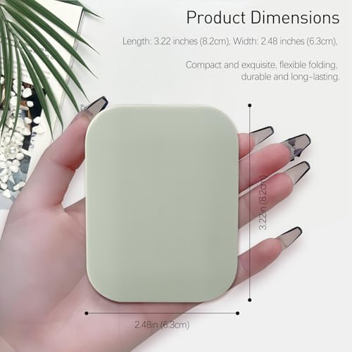 Jaasuee Folding Compact Pocket Mirror and Comb Set - Travel Makeup Mirror