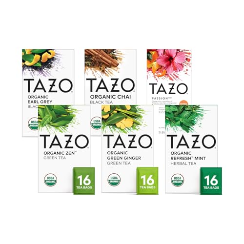 TAZO Organic Tea Variety Pack - 6 Unique Blends for Wellness