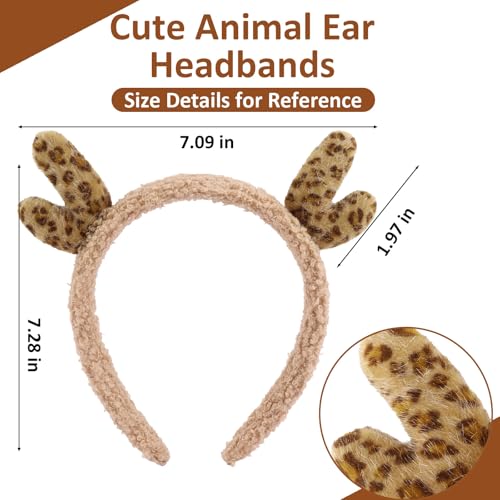 Hapdoo Reindeer Headbands 2-Pack Christmas Fluffy Antler Hair Accessories