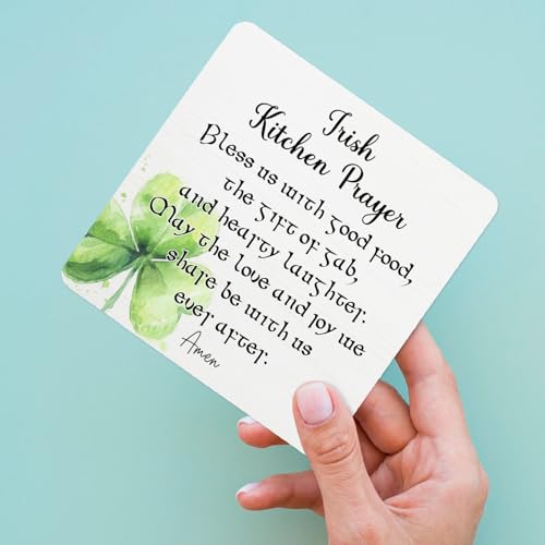 Irish Blessing Wooden Decor Sign, 5x5 Inch Kitchen Table Plaque