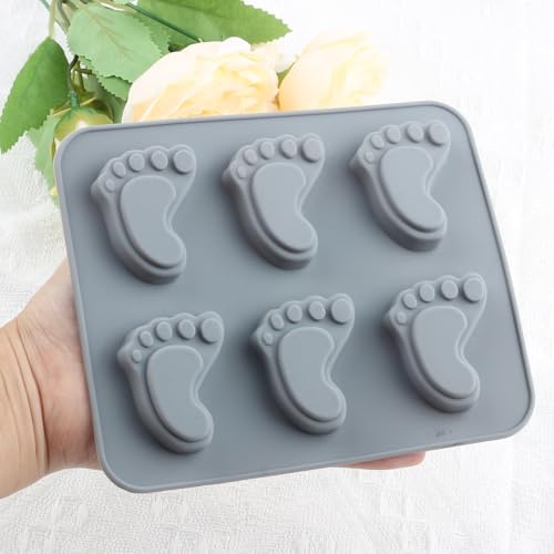 Baby Footprint Silicone Candy Molds - 6 Cavity Chocolate Mold