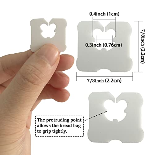 100 Reusable Plastic Bread Bag Clips - Keep Food Fresh 7/8"