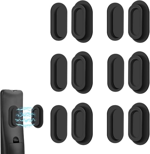 AMAZYC 6 Pack Magnetic Remote Control Holder, Black - No-Drill Wall Mount