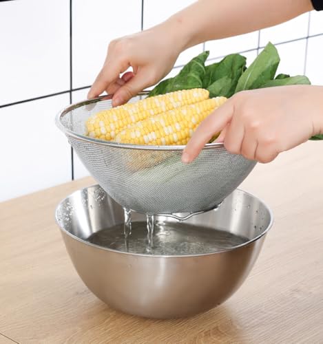 Stainless Steel Rice Washing Sieve Strainer 7 Inch Kitchen Mesh Basket