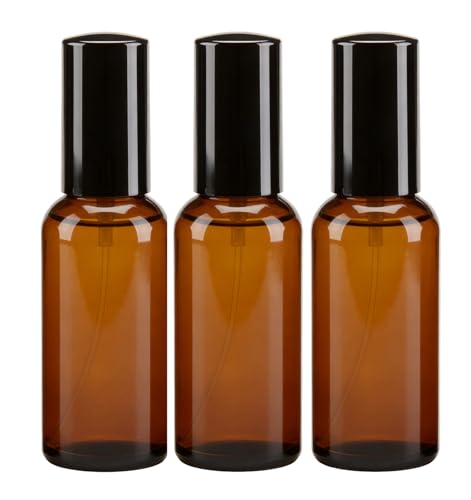 erioctry 3 Pcs 30ML Amber Glass Spray Bottles Refillable Travel Atomizer